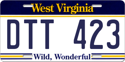 WV license plate DTT423