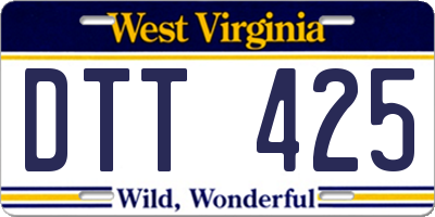 WV license plate DTT425