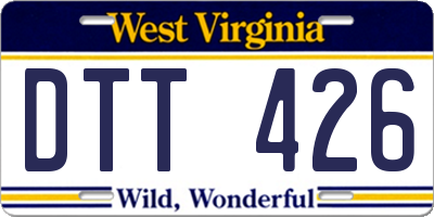 WV license plate DTT426
