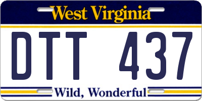 WV license plate DTT437
