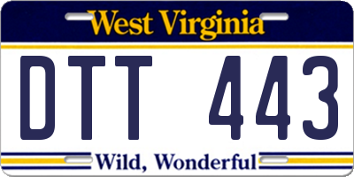 WV license plate DTT443