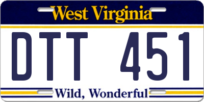 WV license plate DTT451