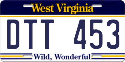 WV license plate DTT453