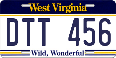 WV license plate DTT456