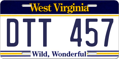 WV license plate DTT457