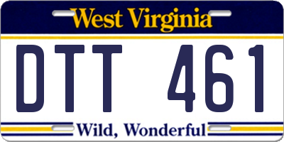 WV license plate DTT461