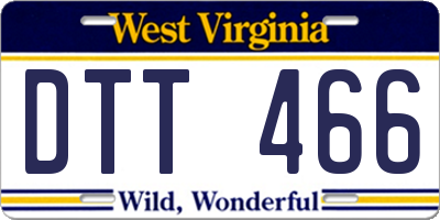 WV license plate DTT466