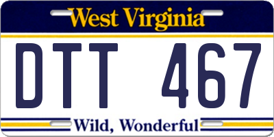 WV license plate DTT467