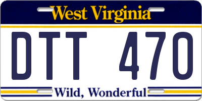 WV license plate DTT470