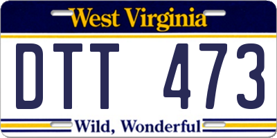 WV license plate DTT473