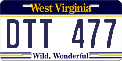 WV license plate DTT477