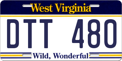 WV license plate DTT480