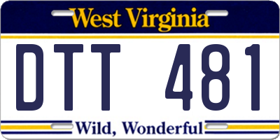 WV license plate DTT481