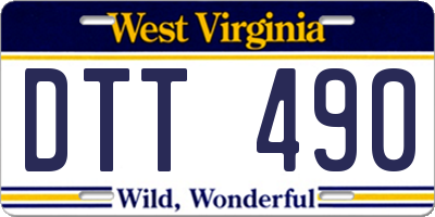 WV license plate DTT490