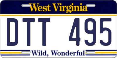 WV license plate DTT495