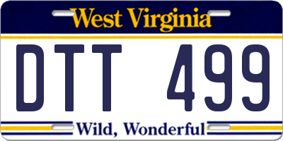 WV license plate DTT499