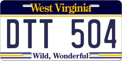 WV license plate DTT504