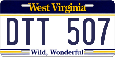 WV license plate DTT507