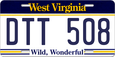 WV license plate DTT508