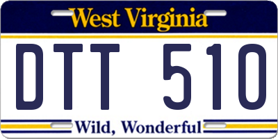 WV license plate DTT510