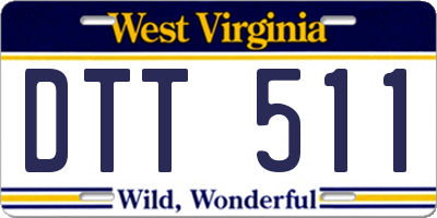WV license plate DTT511
