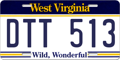 WV license plate DTT513