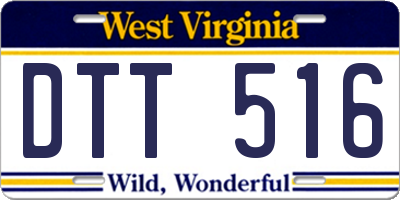 WV license plate DTT516