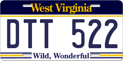 WV license plate DTT522
