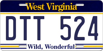 WV license plate DTT524