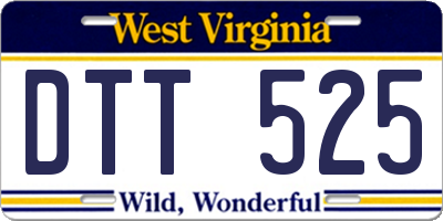 WV license plate DTT525