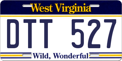 WV license plate DTT527