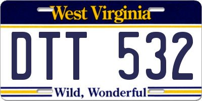 WV license plate DTT532