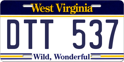 WV license plate DTT537