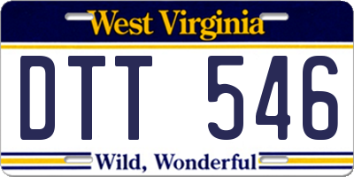 WV license plate DTT546
