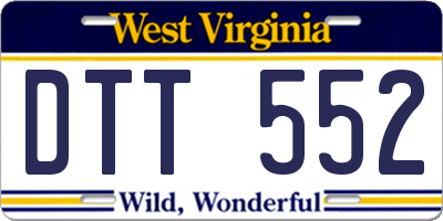 WV license plate DTT552