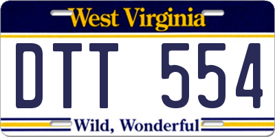 WV license plate DTT554