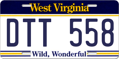 WV license plate DTT558
