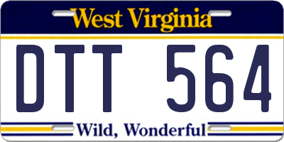 WV license plate DTT564