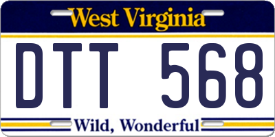 WV license plate DTT568