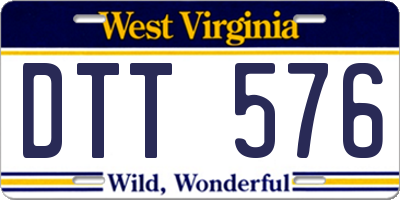 WV license plate DTT576