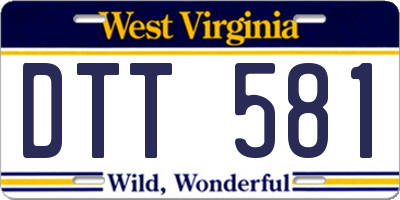 WV license plate DTT581