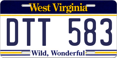 WV license plate DTT583