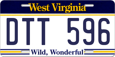 WV license plate DTT596