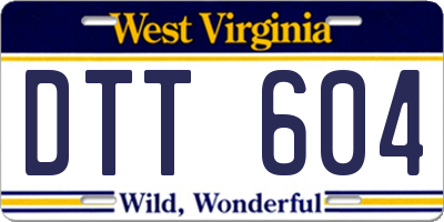 WV license plate DTT604