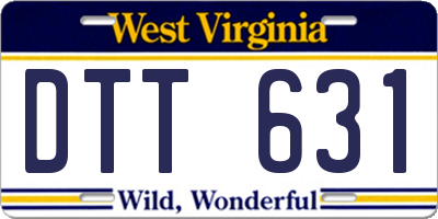 WV license plate DTT631