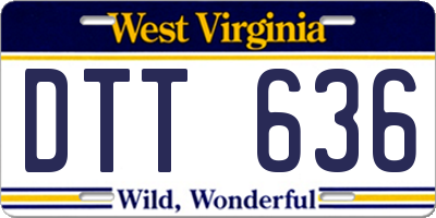 WV license plate DTT636