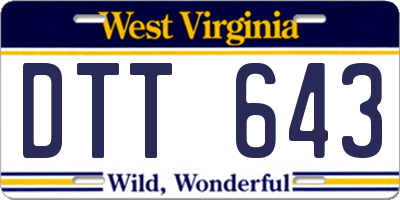 WV license plate DTT643