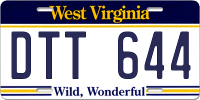WV license plate DTT644