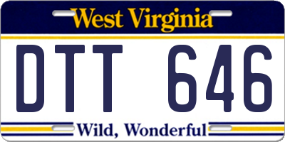 WV license plate DTT646