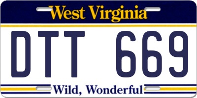 WV license plate DTT669